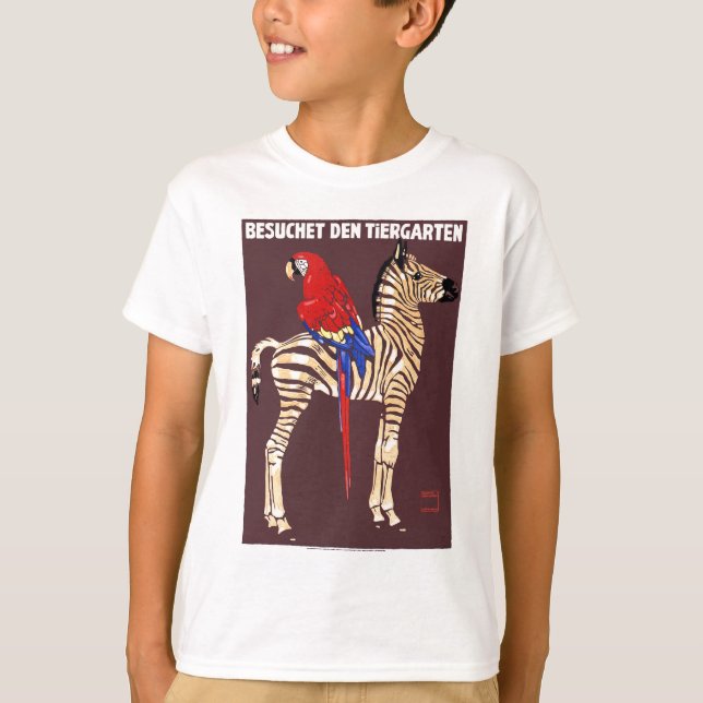 Ludwig besök 1912 affischen för ZoosebraMacaw T-shirt (Framsida)