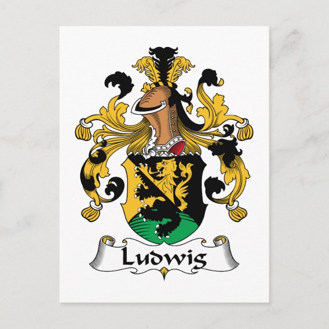 Ludwig Family Crest Vykort (Framsida)