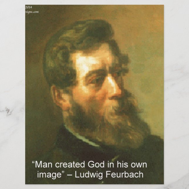 Ludwig Feurbach & Man skapar Gud-citat (Framsida)