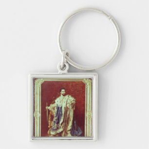 Ludwig II 1887 Fyrkantig Silverfärgad Nyckelring