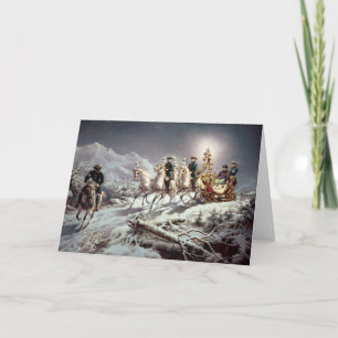 Ludwig II av Bavaria Sleighing i natt Helgkort