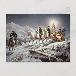Ludwig II av Bavaria Sleighing i natt Vykort