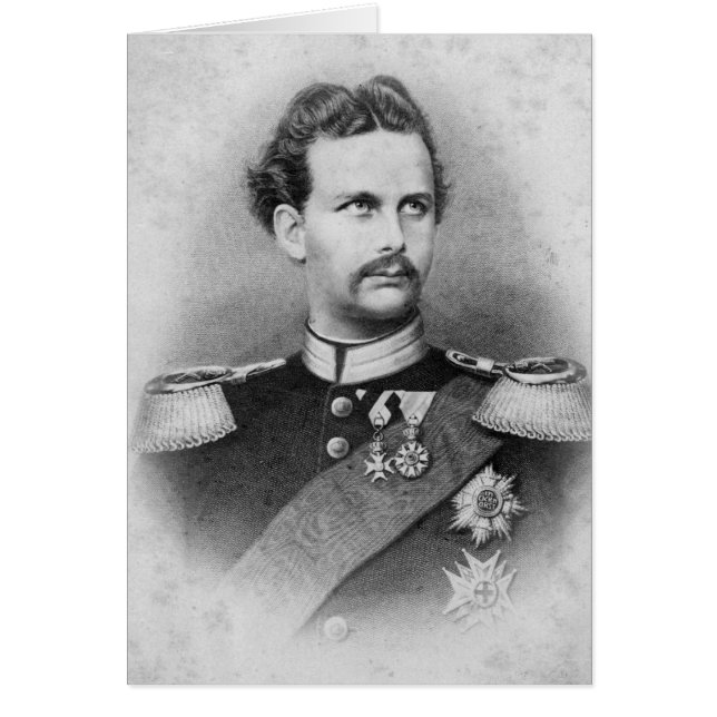 Ludwig II av Bayern Hälsningskort (Framsidan)