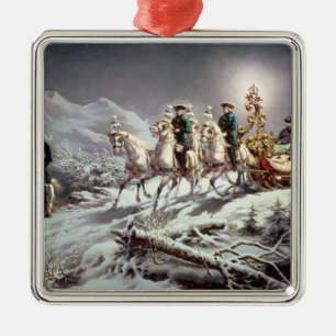 Ludwig II av Bayern Sleighing på natten Julgransprydnad Metall