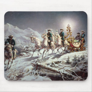Ludwig II av Bayern Sleighing på natten Musmatta