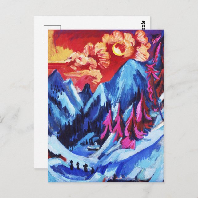 Ludwig Kirchner Winter Ligcape i Moonlight Vykort (Fram/baksida)