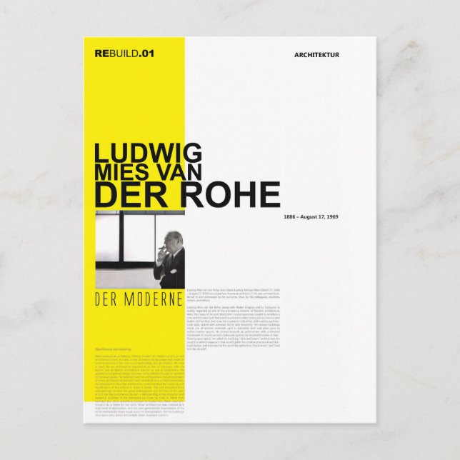 Ludwig Mies Skåpbil Der Rohe Vykort (Framsida)