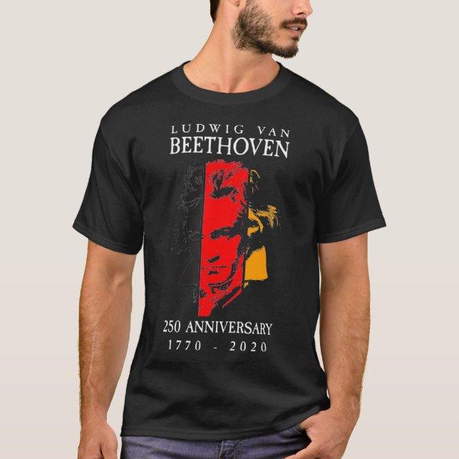 Ludwig Van Beethoven 250 17702020 Music Älskare T Shirt (Framsida)