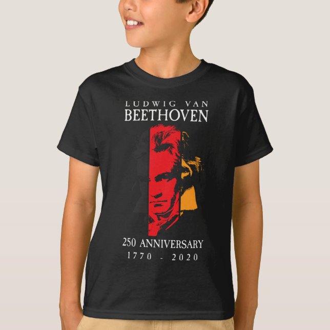 Ludwig Van Beethoven 250 1770-2020 Music Älskare G T Shirt (Framsida)