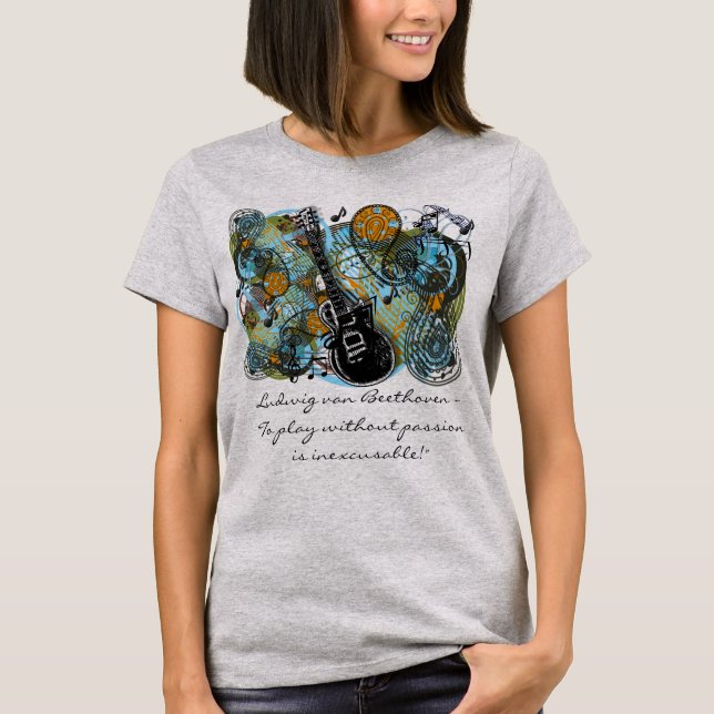 Ludwig van Beethoven: "Att leka utan passion är at Tee Shirt (Framsida)