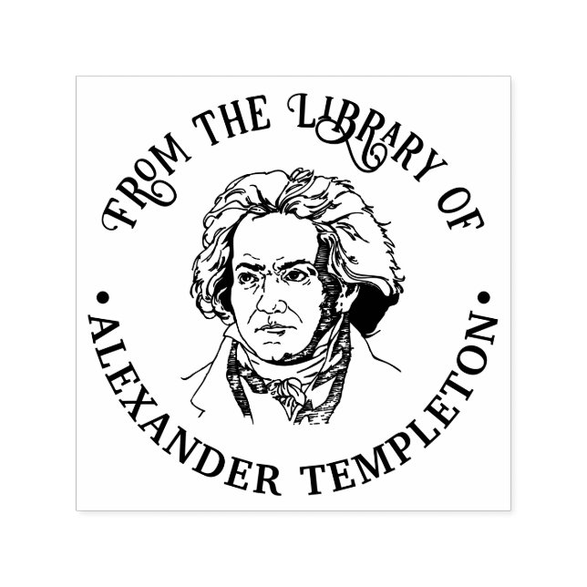 Ludwig van Beethoven Bibliotek Namn Självfärgande Stämpel (Design)