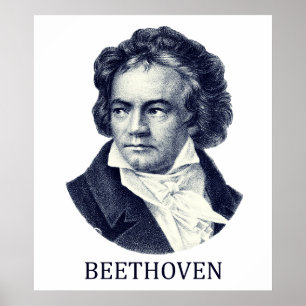 Ludwig Van Beethoven blått Poster