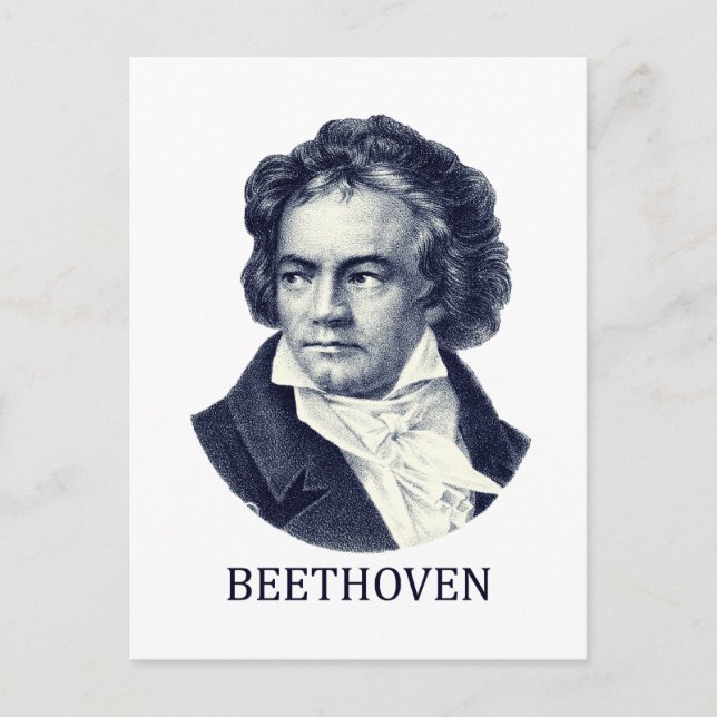 Ludwig Van Beethoven blått Vykort (Framsida)