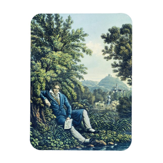 Ludwig van Beethoven (färgad engravin) Magnet (Vertikal)