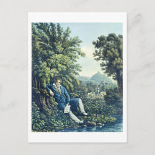 Ludwig van Beethoven (färgad engravin) Vykort