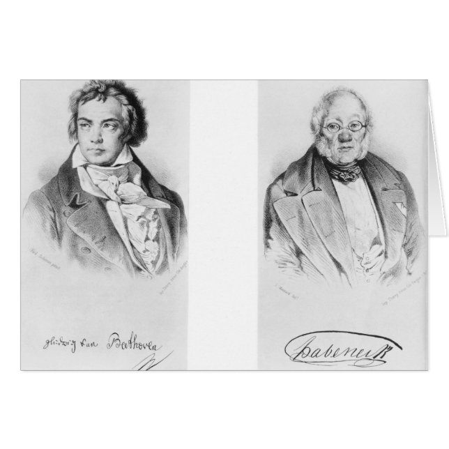 Ludwig van Beethoven & Francois-Antoine Habeneck Hälsningskort (Framsidan Horizontal)