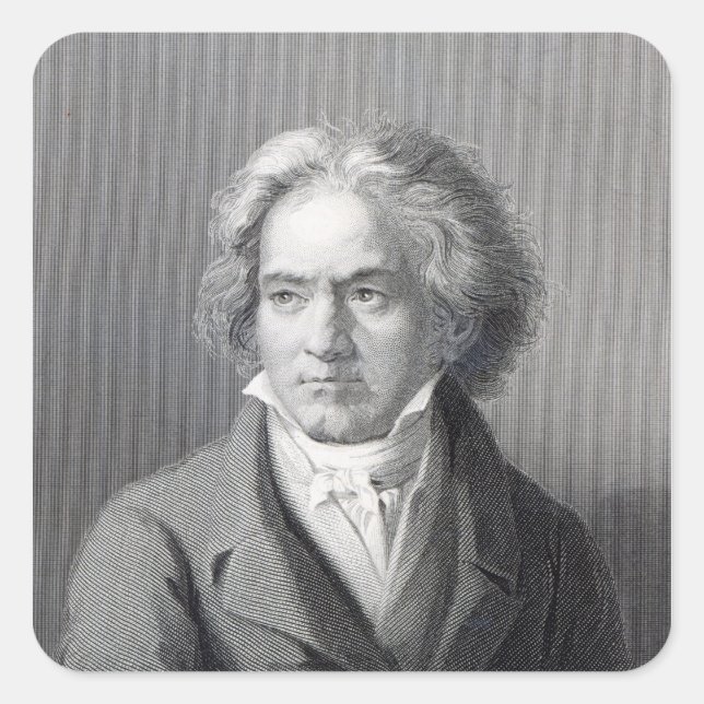 Ludwig van Beethoven Fyrkantigt Klistermärke (Framsida)