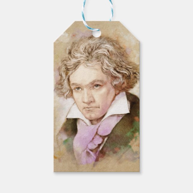 Ludwig van Beethoven im Aquarell Stil Presentetikett (Framsidan)