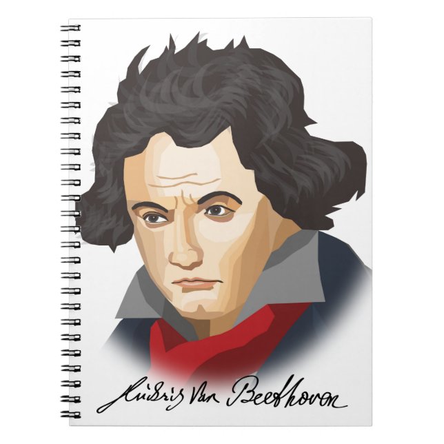 Ludwig van Beethoven im Tecknad Stil Anteckningsbok (Framsidan)