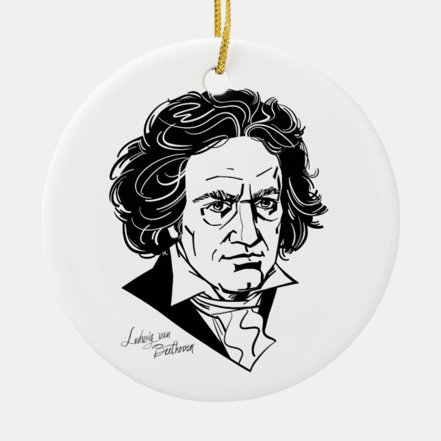 Ludwig van Beethoven Julgransprydnad Keramik (Framsidan)