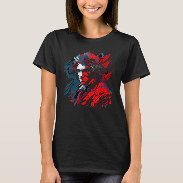 Ludwig van Beethoven Music German Composer T Shirt (Framsida)