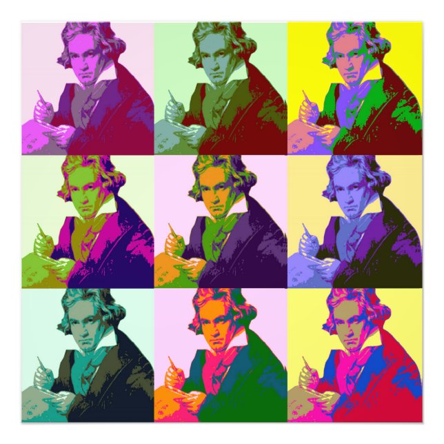 Ludwig Van Beethoven Pop Art Fototryck (Framsidan)