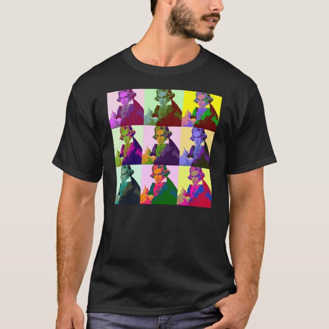 Ludwig Van Beethoven Pop Art T Shirt (Framsida)