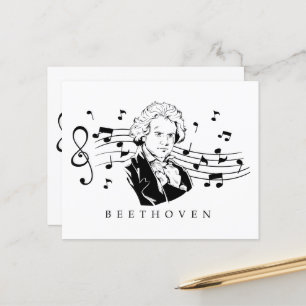 Ludwig van Beethoven Porträtt och Bust With Notes