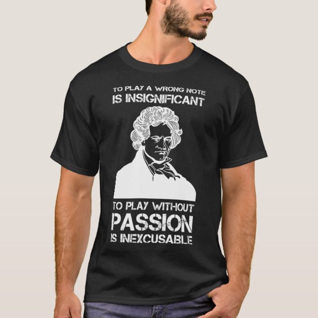 Ludwig van Beethoven Porträtt Pianists Piano Playe T Shirt (Framsida)