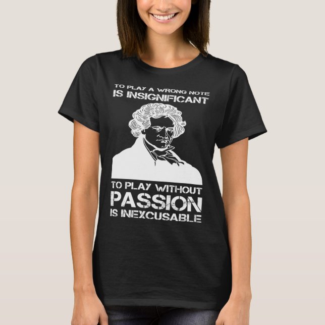 Ludwig van Beethoven Porträtt Pianists Piano Playe T Shirt (Framsida)