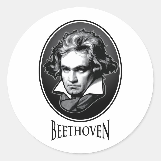 Ludwig van Beethoven Runt Klistermärke (Framsida)