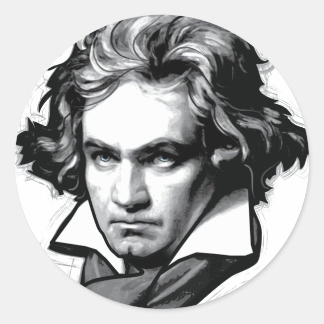 Ludwig van Beethoven Runt Klistermärke (Framsida)