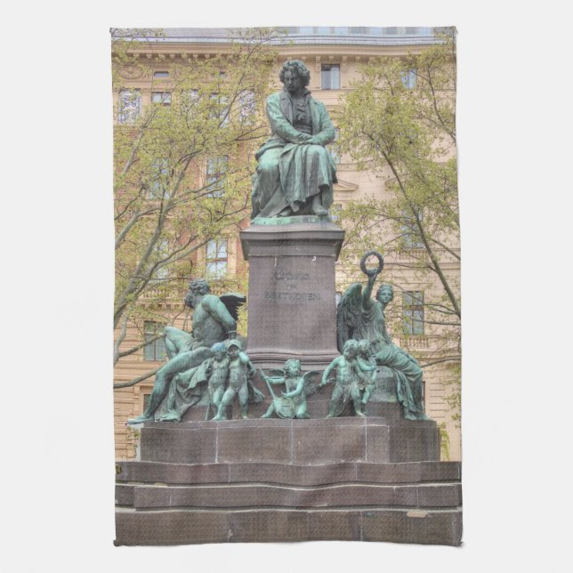 Ludwig Van Beethoven Statue Kökshandduk (Vertikal)