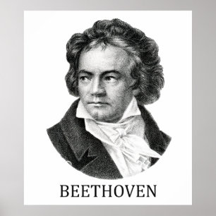 Ludwig van Beethoven, svart Poster