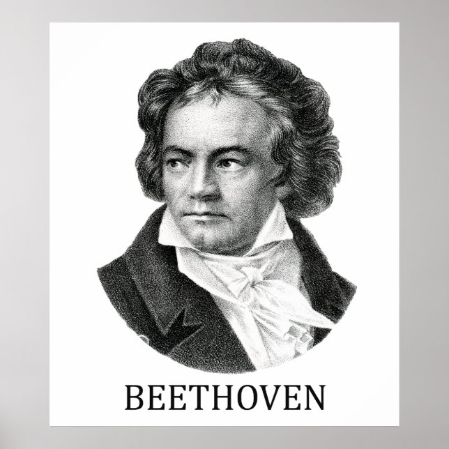 Ludwig van Beethoven, svart Poster (Framsidan)
