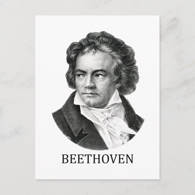 Ludwig van Beethoven, svart Vykort (Framsida)