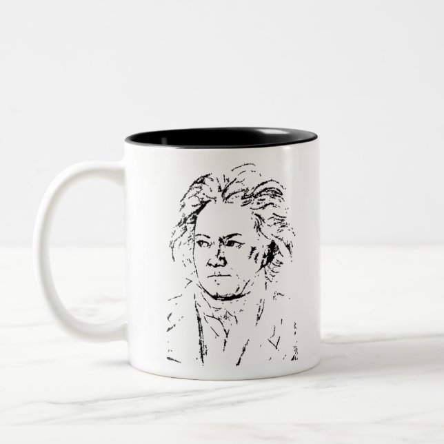 Ludwig van Beethoven Två-Tonad Mugg (Vänster)