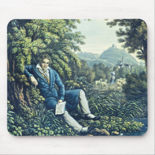 Ludwig Van Beethoven vid en flod (färgad engravin Musmatta