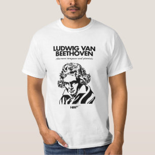 Ludwig Van Beethoven vitT-tröja Tee Shirt