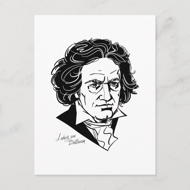 Ludwig van Beethoven Vykort (Framsida)
