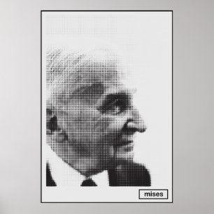 Ludwig von Mises Halftone Skriv ut Poster