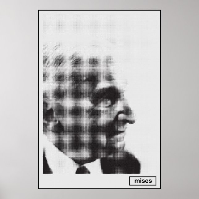 Ludwig von Mises Halftone Skriv ut Poster (Framsidan)