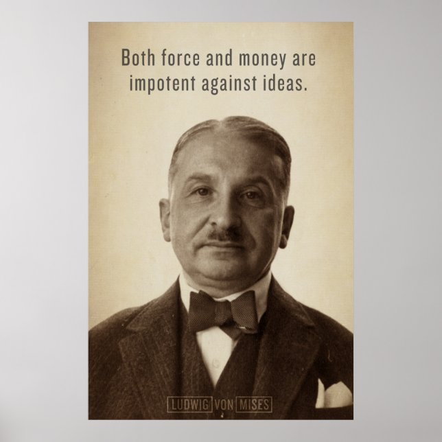 Ludwig von Mises Ideas Print Poster (Framsidan)