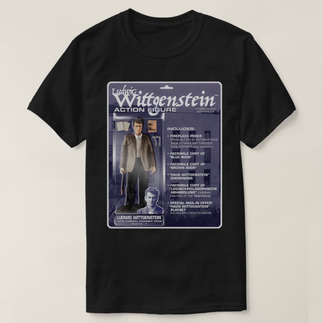 Ludwig Wittgenstein Action Figur T Shirt (Design framsida)