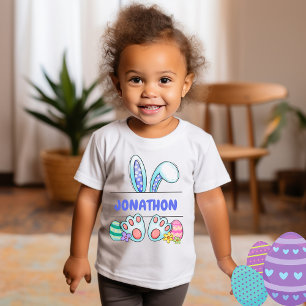 Luffare Glad Påsk Pojke Kanin Namn Småbarn T-shirt