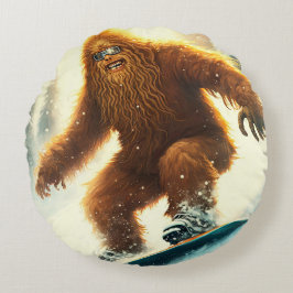 Luffig Bigfoot Snowboard AI Yeti Snöig Backe Rund Kudde