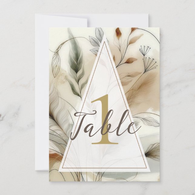 Lufftig grönska Modern botanisk boho bröllopsbord Inbjudningar (Framsida)