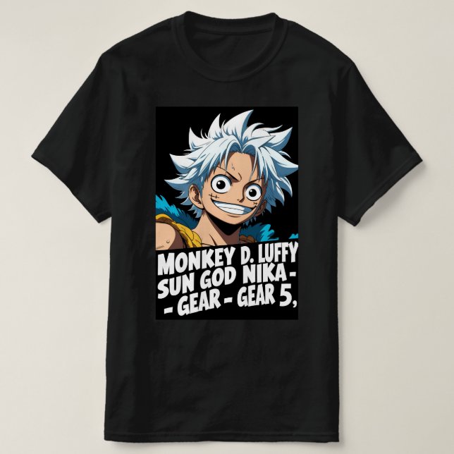 Luffy Anime Typography Fan Art" T Shirt (Design framsida)