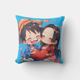 Luffy & Boa Hancock Anime Throw Pillow Kudde