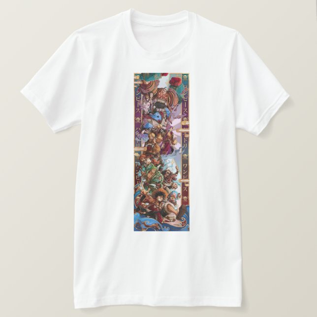 Luffy Inspired Anime T-shirt - En Biet Fläkt Tee (Design framsida)